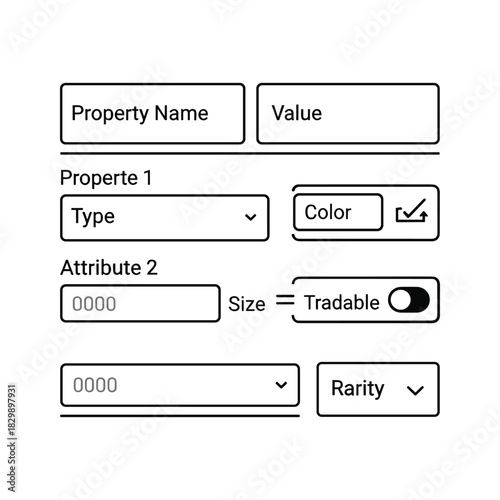 User Interface Design: Property and Attribute Input Fields for Digital Assets and Collectibles