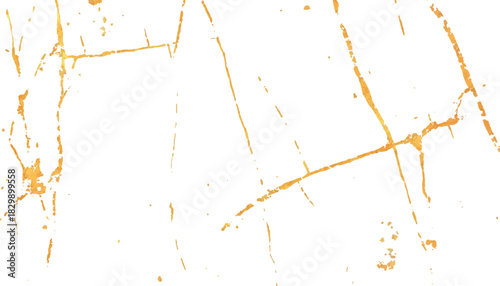 Vector gold lines isolated on white background. Scratch grunge urban background. Distressed overlay texture. Grunge background. Abstract illustration texture of cracks, chips,