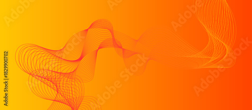 abstract orange gradient background with waves. flowing curve layers of blending effect. modern technology backdrop.