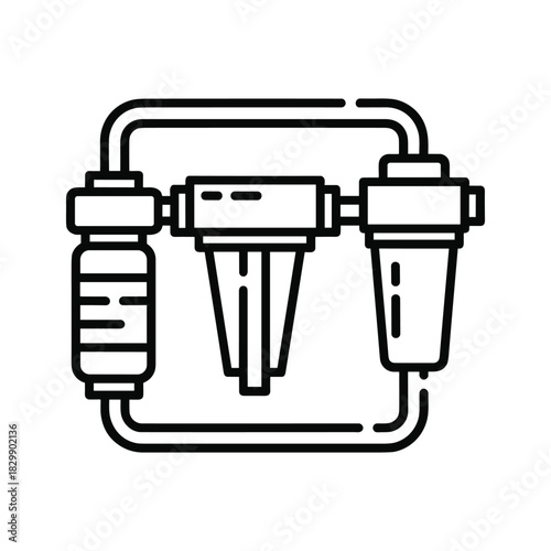 Water Filtration System Outline Icon