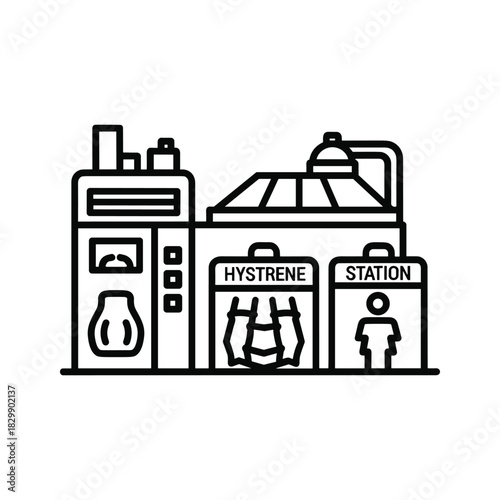 Hystrene Chemical Production Plant Outline Icon