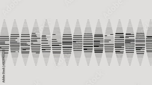 Repeating pattern of black and white horizontal lines forming diamond shapes on a light background