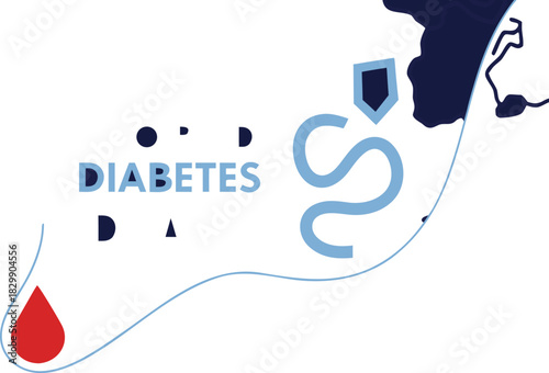 World diabetes day awareness concept, medical symbols, health.