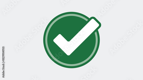 A white check mark inside a green circle with a double border on a light gray background image
