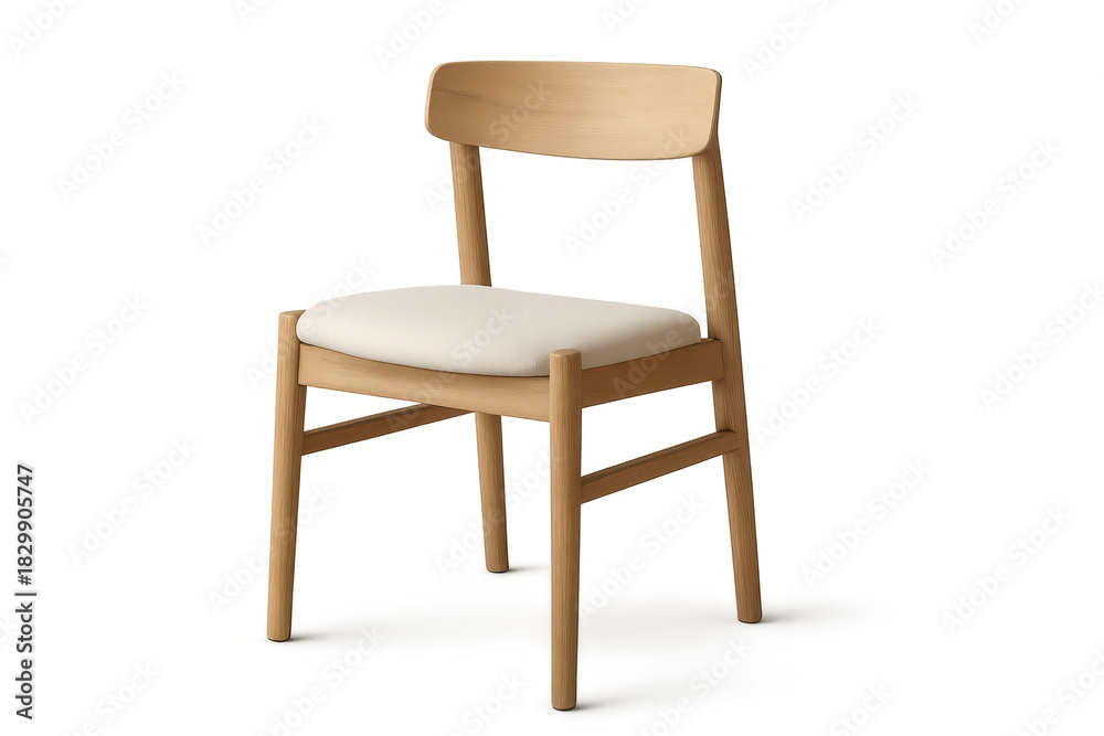 custom made wallpaper toronto digitalWooden chair with cream padded seat isolated on transparent background.