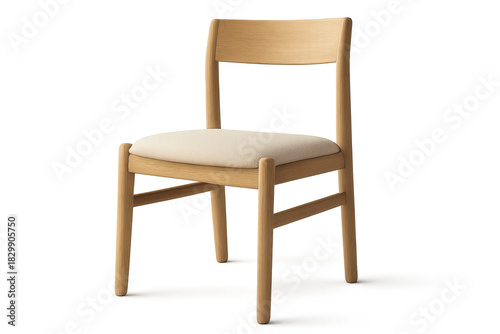 Wallpaper Mural Minimalist wooden chair with upholstered seat, transparent background, isolated Torontodigital.ca