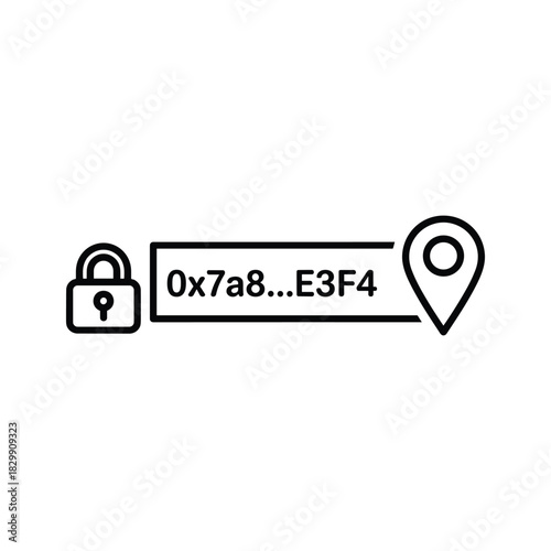 Secure Blockchain Address and Location Pin Icon