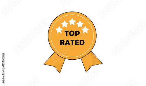 Top Rated badge design vector illustration