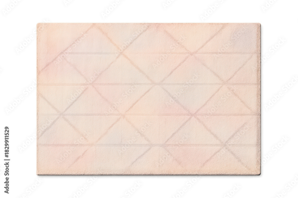 Obraz premium Soft quilted pastel fabric rectangle isolated on transparent background.