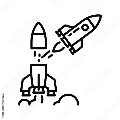 Space Rocket Launch and Flight Icon