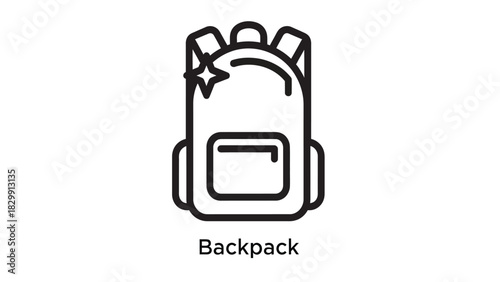Backpack Icon Line Style Vector Illustration