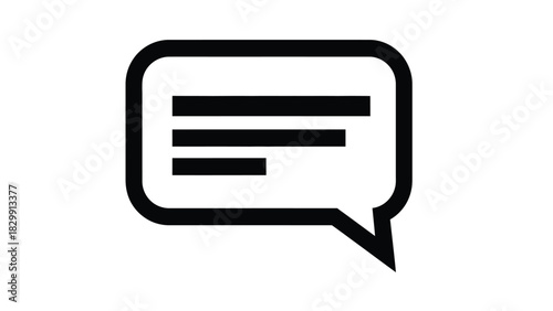 Black Speech Bubble Chat Message Icon Vector Illustration