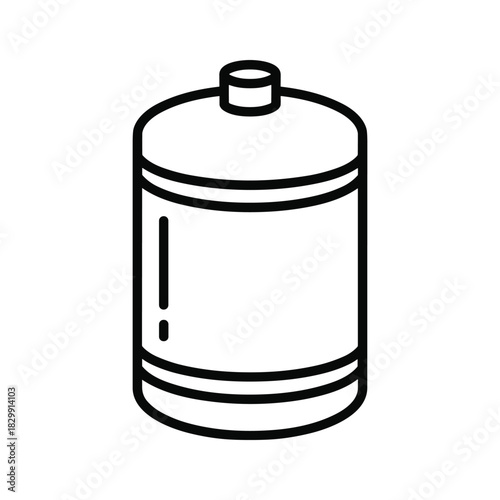 Simple Line Art Icon of a Battery or Cylindrical Container