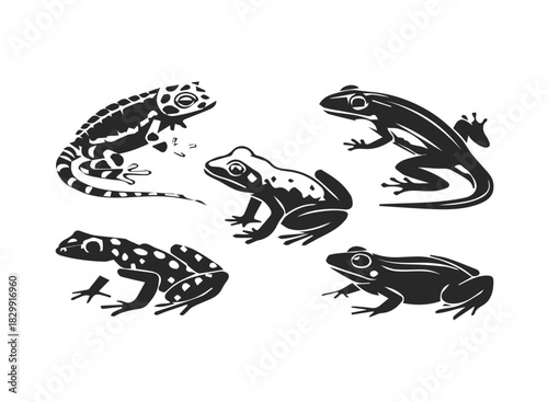 Poison dart frog icon rainforest amphibian illustration