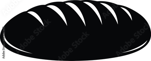 Loaf of bread simple black silhouette illustration