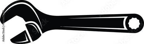 Wrench tool black silhouette on white background silhouette