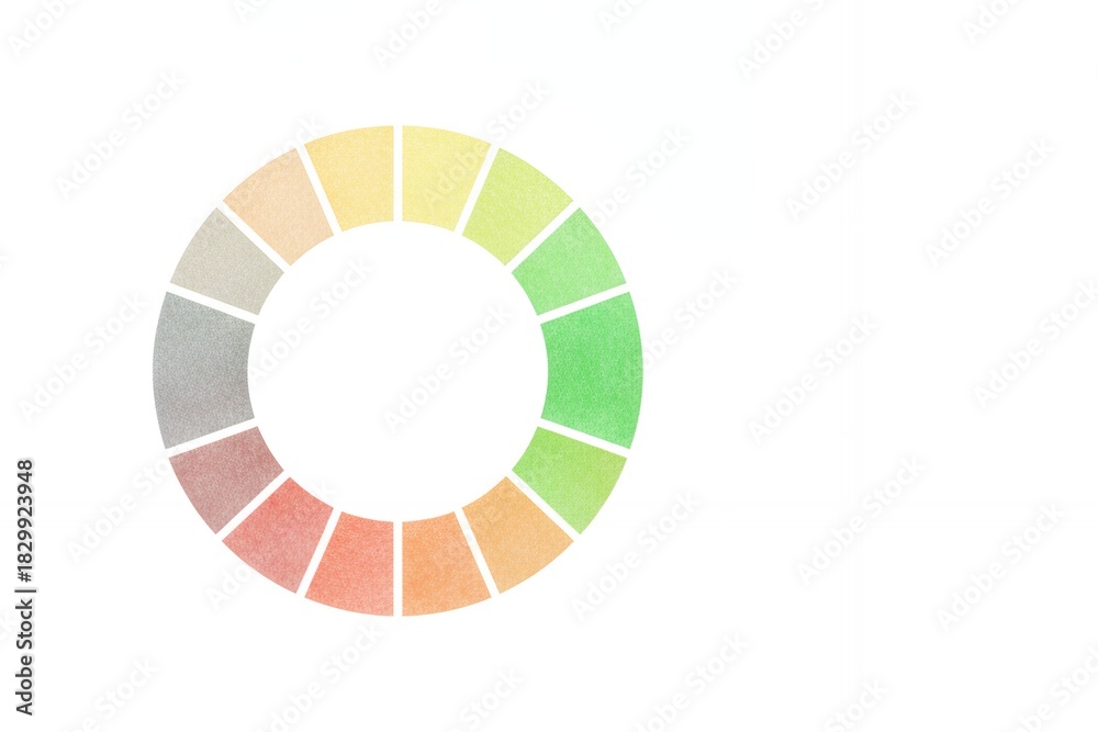Obraz premium Color wheel in pastel tones on a white background energy efficiency rating