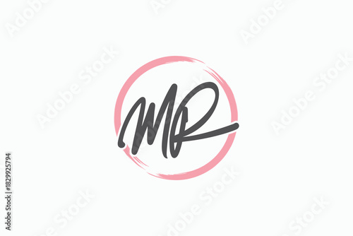Signature Style Hand Drawn MR Initial Logo Signature Black Script, Ideal for Branding, Business Identity, and Creative Personal Projects