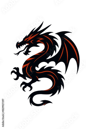 Wallpaper Mural black dragon tattoo Torontodigital.ca