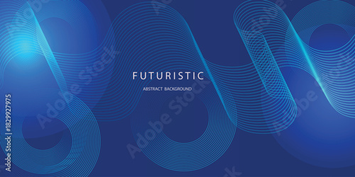 Futuristic abstract background with glowing wave. Shiny moving lines design element.  Vector illustration concept. Suit for brochure, corporate, website, poster, banner, cover, flyer