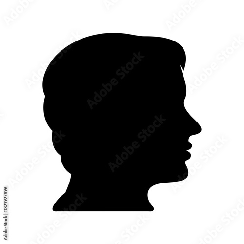 Abstract black silhouette profile of a human head on white Vector, illustration