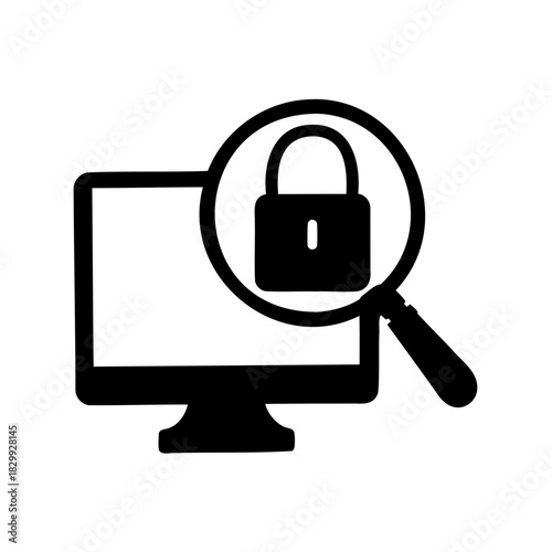 Digital data security and privacy monitoring icon concept Vector, illustration
