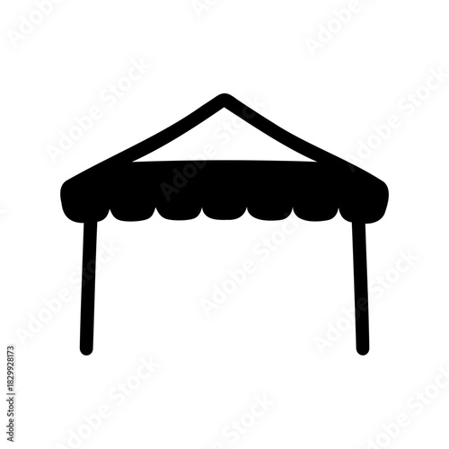 Market stall icon silhouette vector. stand shop symbol. Vector, illustration