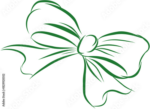 Simple Doodle Hand-Drawn Decorative Ribbon Bow Tie