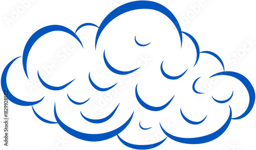 Minimalist Doodle Hand-Drawn Cloud Isolated Symbol