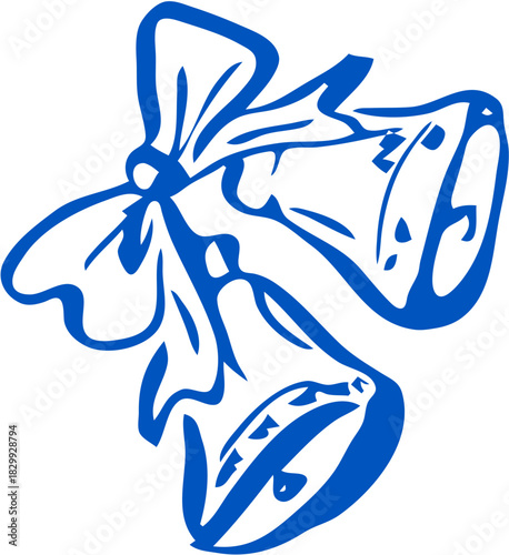 Doodle Style Two Simple Isolated Bells Sketch