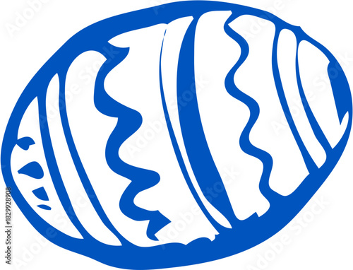 Geometric Pattern Doodle Easter Egg Isolated Line Art