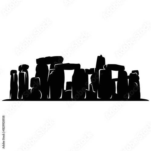 Explore the Ancient Mystery of Stonehenge with this Striking Silhouette - Evokes History, Culture, and Wonder, Perfect for Travel and Historical Projects