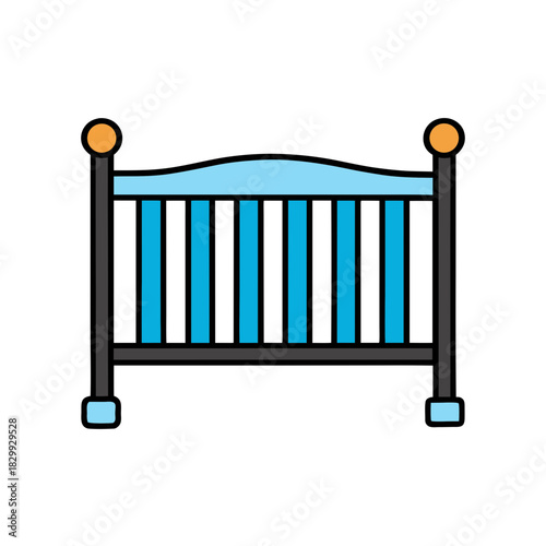 baby crib vector clip art for web and graphic design