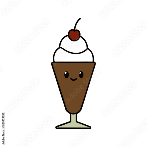 brownie sundae vector clip art for web and graphic design