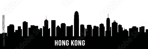 Hong kong skyline silhouette
