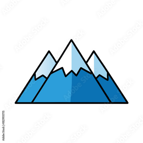 Vector Clip Art Himalaya Mountain Style on White Background for Web and Graphic Design