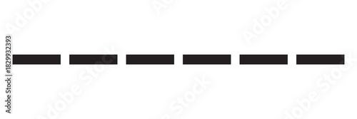 Horizontal dashed lines. Marker hand-drawn line border and scribble design elements. Lines hand drawn paint brush stroke. Vector isolated on black dash line