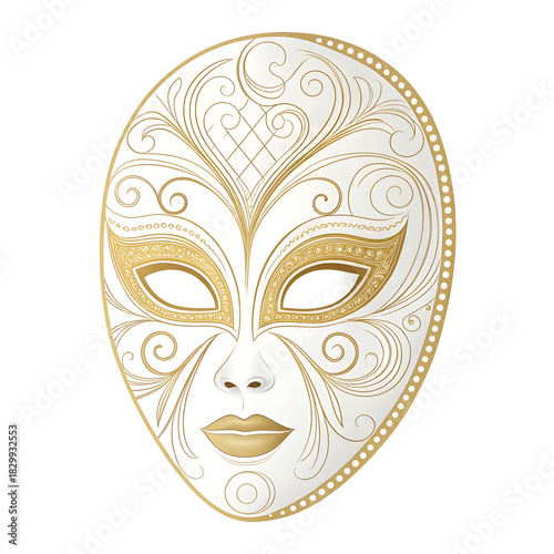 A simple Venetian mask with smooth curves creating an elegant minimal visual symbolizing mystery sophistication