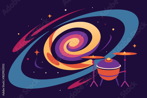 International Jazz Day Cosmic Galaxy Instrument Vector