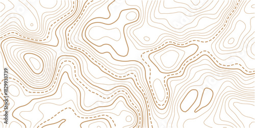 Seamless Light topographic topo contour map background, vector illustration .Mountain trail terrain or path. Vector illustration.