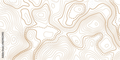 Seamless Light topographic topo contour map background, vector illustration .Mountain trail terrain or path. Vector illustration.