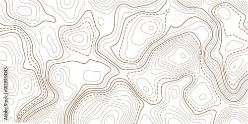 Seamless Light topographic topo contour map background, vector illustration .Mountain trail terrain or path. Vector illustration.
