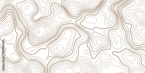 Seamless Light topographic topo contour map background, vector illustration .Mountain trail terrain or path. Vector illustration.
