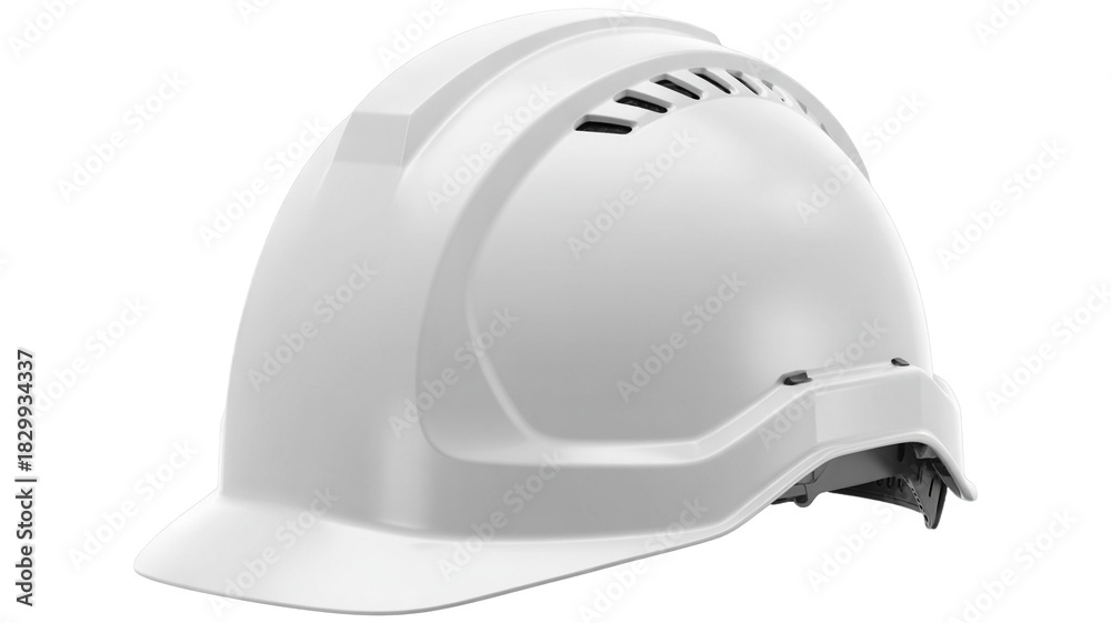 Fototapeta premium Modern white construction helmet for safety and protection on the job site with transparent background
