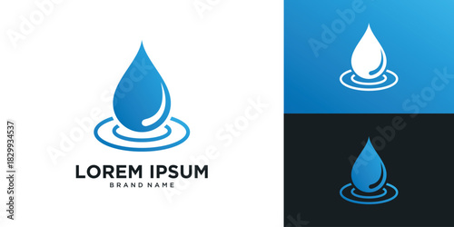 Blue water drop logo vector design