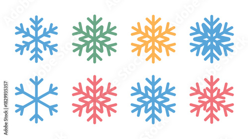 Colorful Winter Snowflake Icon Pack