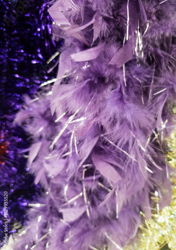 Decorative colored feathers