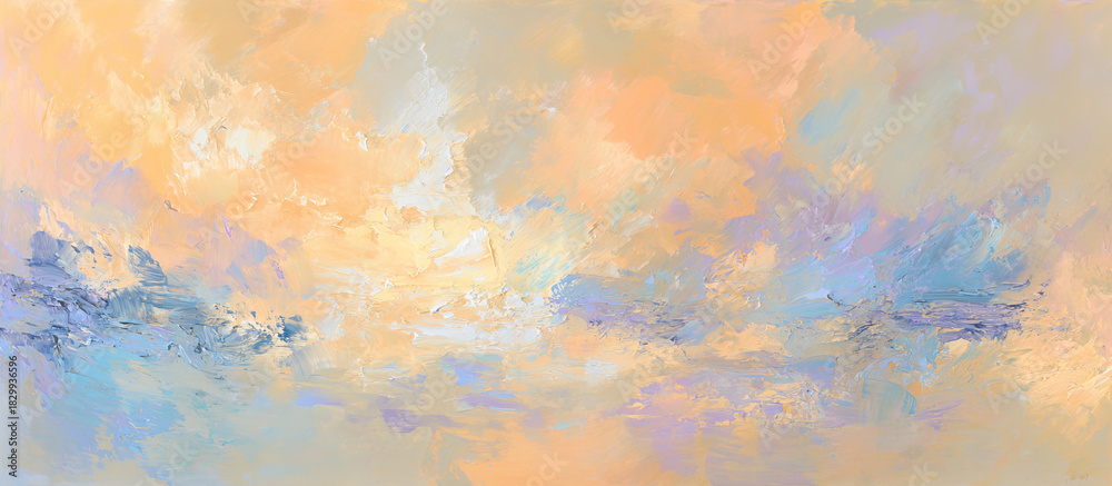 Fototapeta premium Abstract vibrant sunset sky art painting background