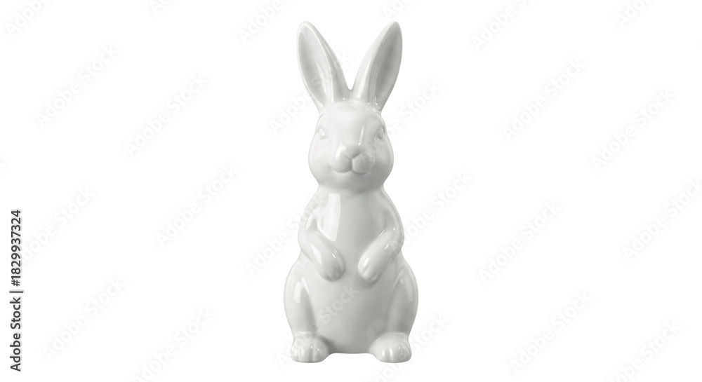 Obraz premium White glossy ceramic Easter bunny rabbit figurine