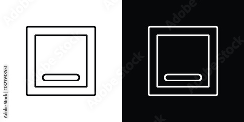 Window Minimize icons set with editable black and white stroke line style for ui designs